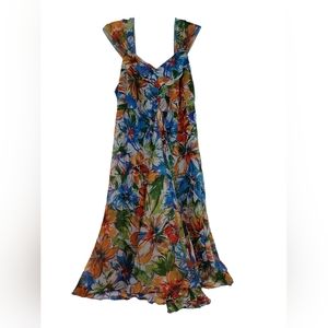 Lane Bryant Sun Dress with Beautiful Multi Color Floral Design Size 14